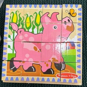 Melissa & Doug Pink Pig Puzzle with Yellow and Green Accents